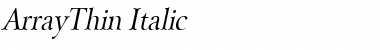 ArrayThin Italic Font Title Preview
