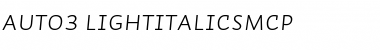 Auto 3 Light Italic SmCp Font Title Preview