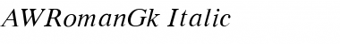 AWRomanGk Italic Font Title Preview