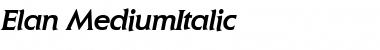 Elan-MediumItalic Regular Font Title Preview
