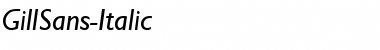 GillSans-Italic Regular Font Title Preview